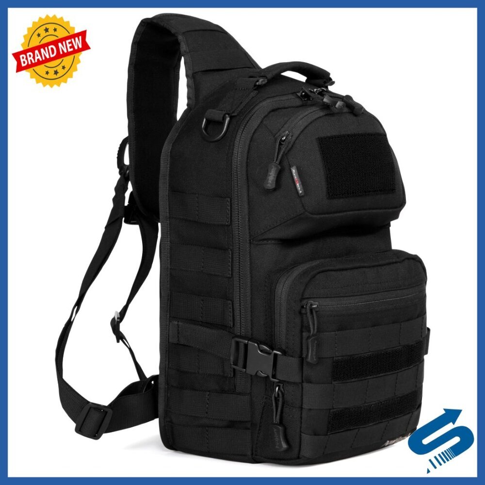 Tactical Crossbody Sling Bag 15l Molle Laptop Travel Hiking Backpack